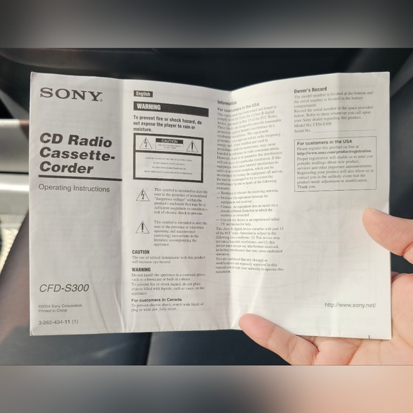 Sony CFD-S300 Boombox AM/FM Radio Cassette Stereo CD Player Boombox - Picture 5 of 5